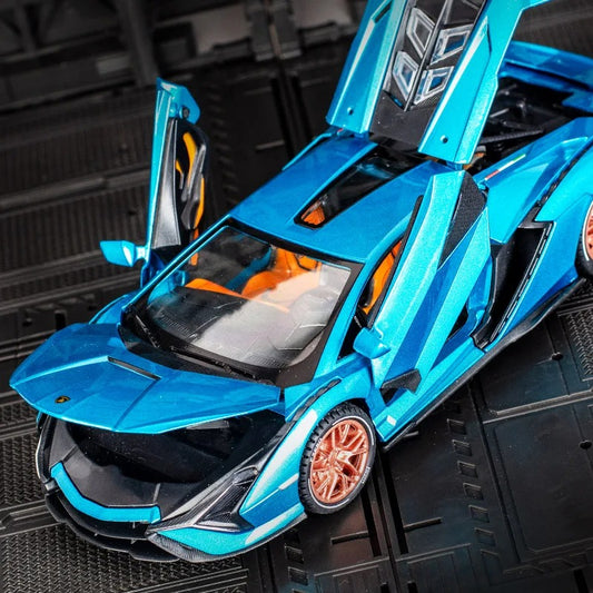 1:24 Lamborghini SIAN alloy car model Super Run pull back car