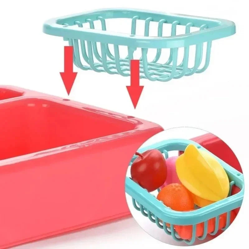 Kids Electric Sink Toys Fun Kitchen Play Water Spray Dishwashing Table Simulation Cycle Out Of Water Play House Toy Gift
