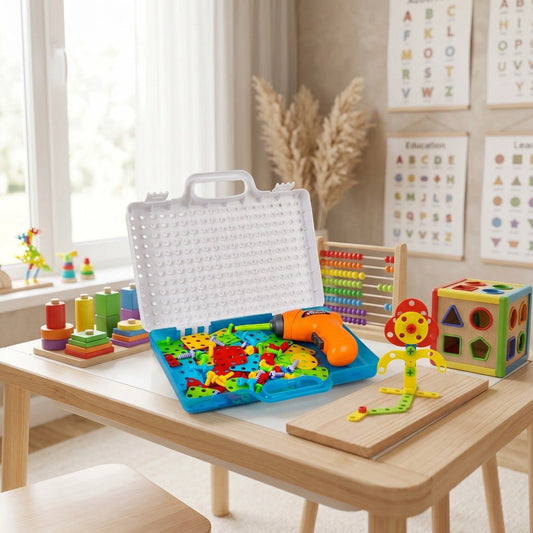 Creative Tool Set Puzzle Toy – DIY Building & Screw Tool STEM Educational Set for Kids