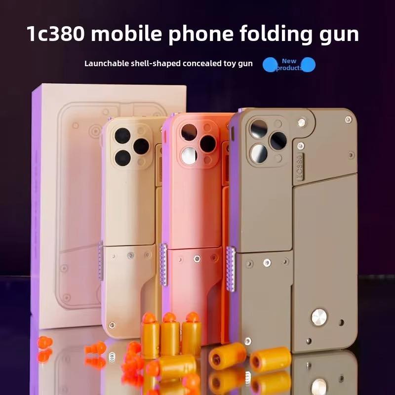 Foldable Mobile Phone Soft Bullet Gun Toy for Kids