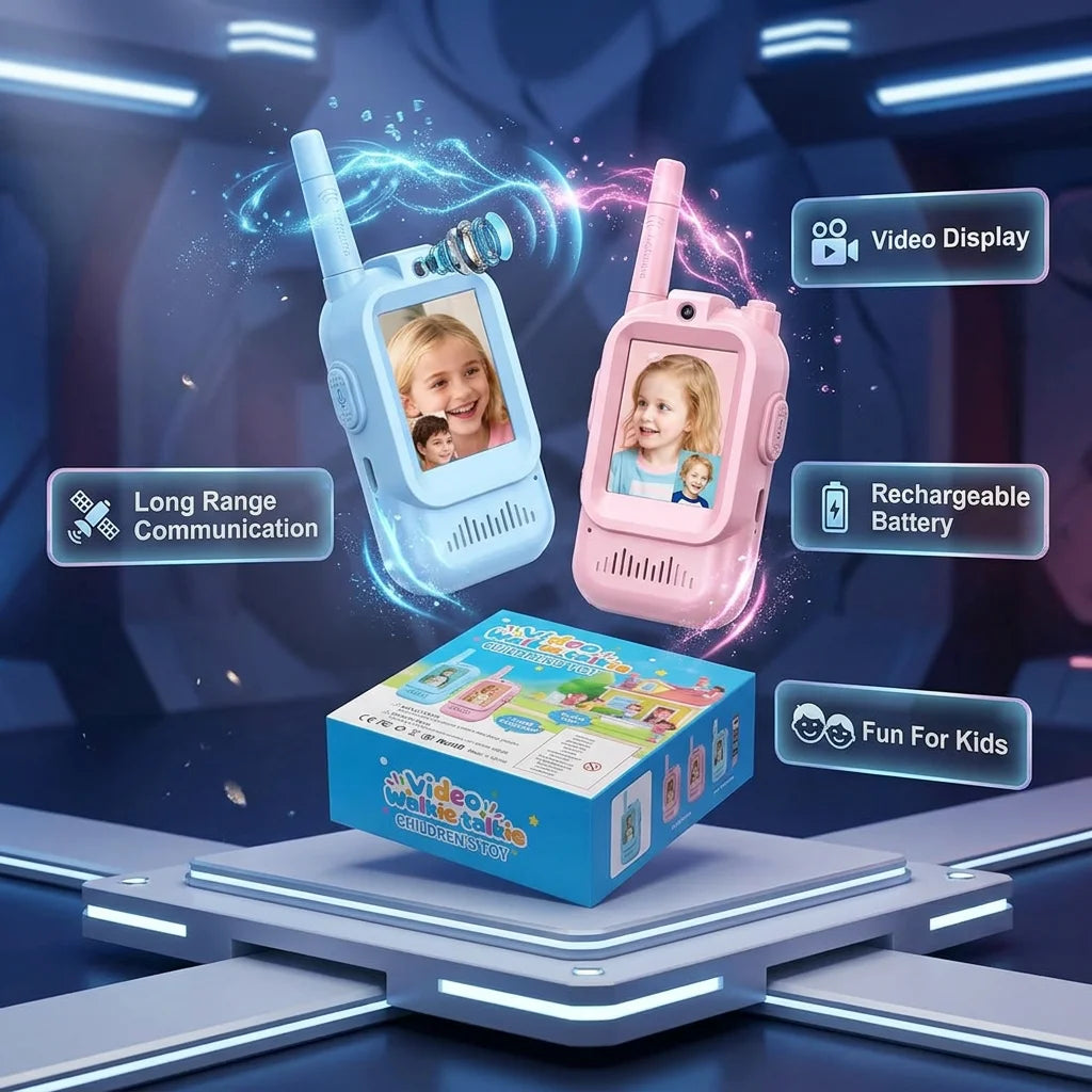 2Pcs Rechargeable Kids Video Walkie Talkie