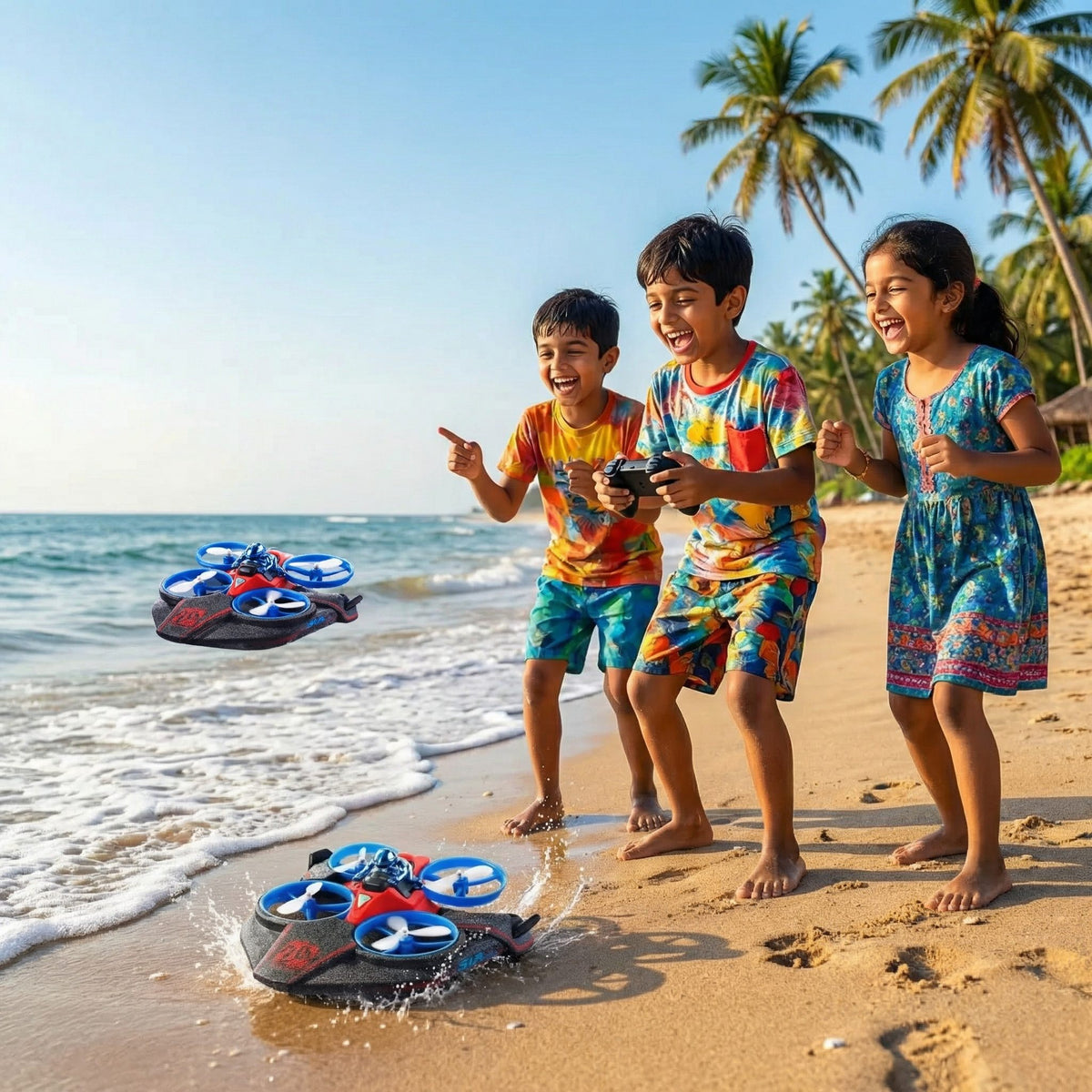 3-in-1 RC Quadcopter – Sea, Land & Air Remote Control Flying Vehicle