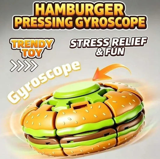 Burger Fidget Spinner Toy Sensory Stress Relief Desk Toy for Kids & Adults
