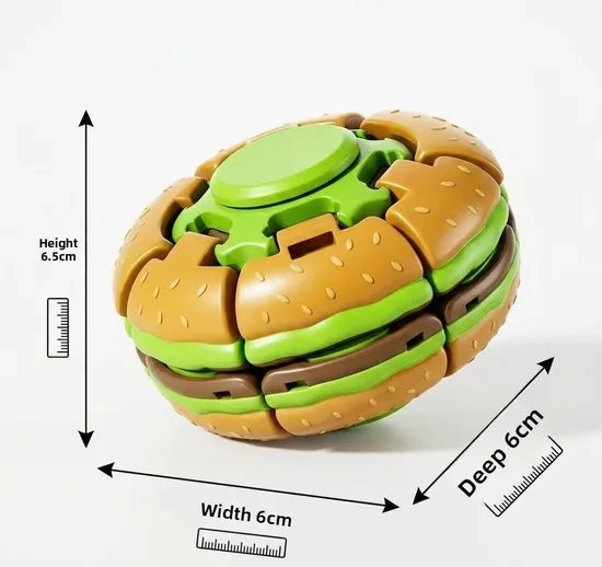 Burger Fidget Spinner Toy Sensory Stress Relief Desk Toy for Kids & Adults
