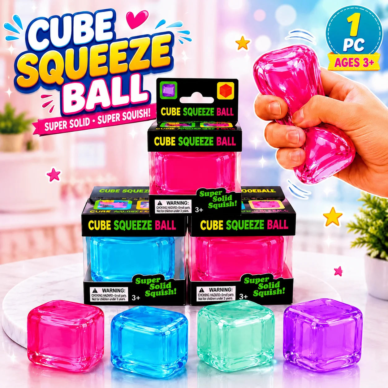 Super Squish Sensory Stress Cube
