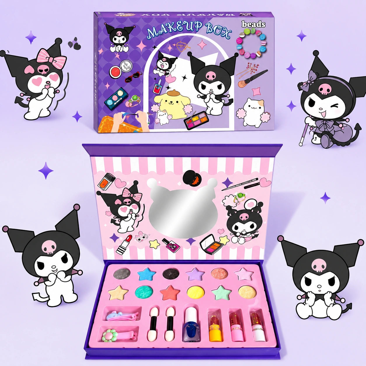 Stitch Kids Makeup Series Set – 20-Piece Beauty Kit with Mirror & Carry Case