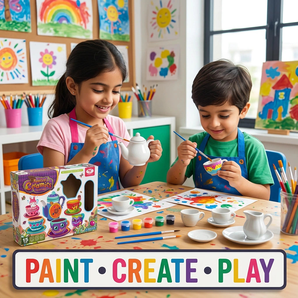 DIY Painted Ceramics Tea Set (15Pcs)