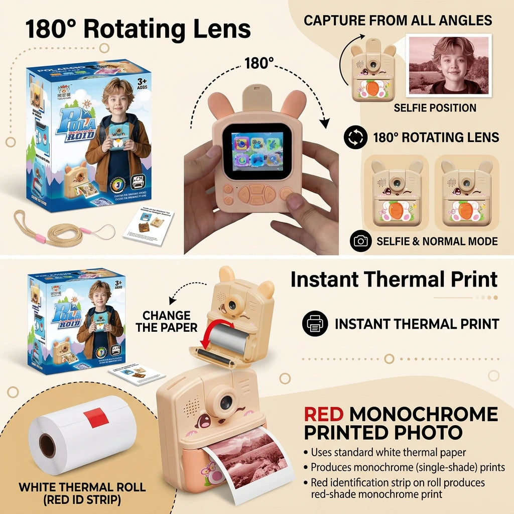 2‑In‑1 Polaroid Pocket Dual Camera & Instant Color Printer