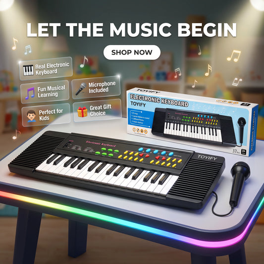 Kids Electronic Keyboard with Microphone – 37 Keys Musical Piano Toy