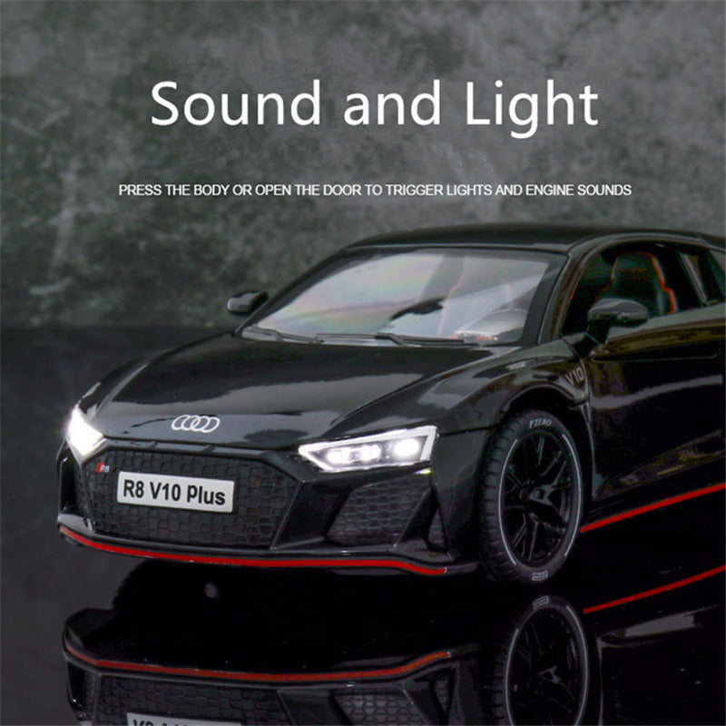 Diecast 1:24 Scale Audi R8 Model Car – Premium Alloy Sports Car Toy with Light & Sound