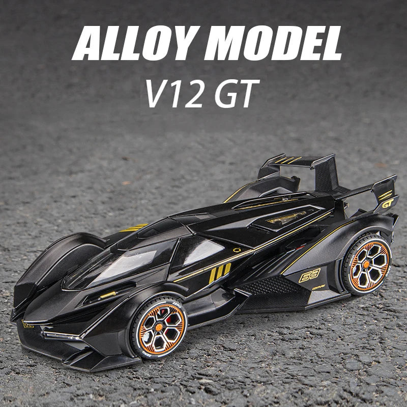 Diecast 1:22 Lamborghini Model Car – Luxury Alloy Sports Car Toy with Light & Sound Effects