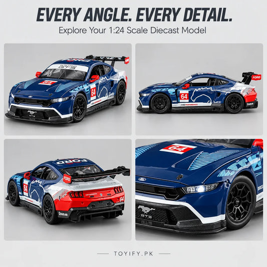 1:24 Diecast Ford Mustang GT3 Official Licensed Model Car