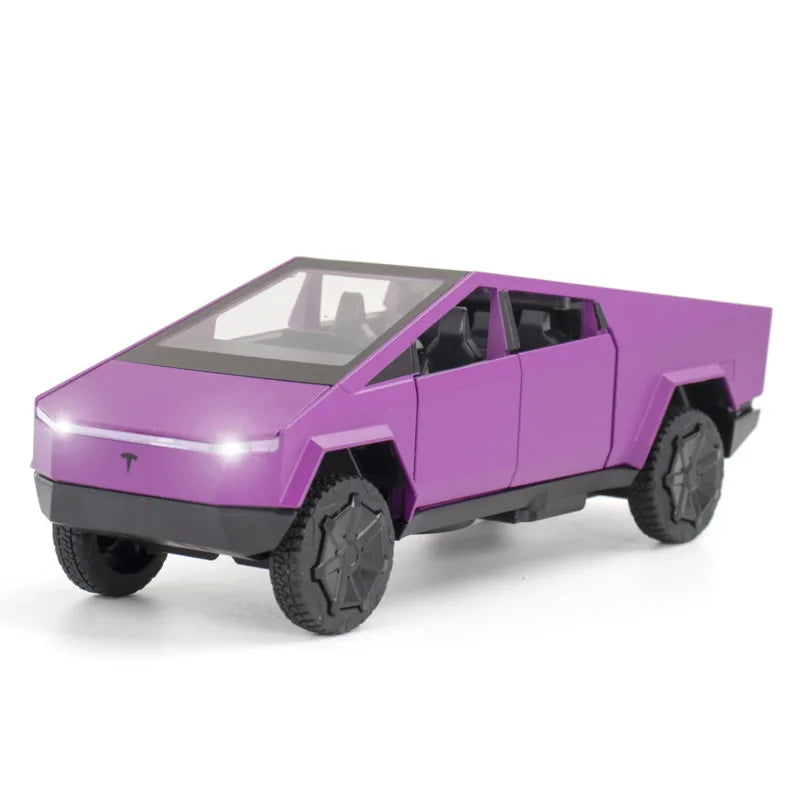 Diecast 1:32 Tesla Cybertruck Model – Futuristic Alloy Pickup Toy with Light & Sound