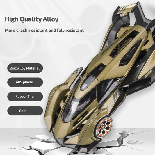 Diecast 1:22 Lamborghini Model Car – Luxury Alloy Sports Car Toy with Light & Sound Effects