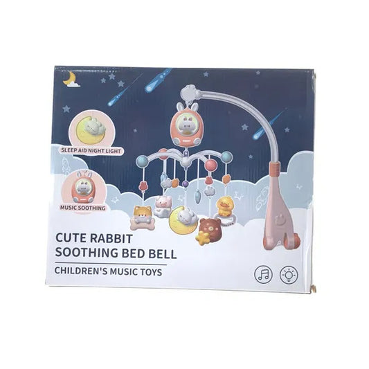 Kids Baby Cute Rabbit Soothing Bed Bell Children's Music Toys with Sleep Aid Night Light and Music Soothing Function