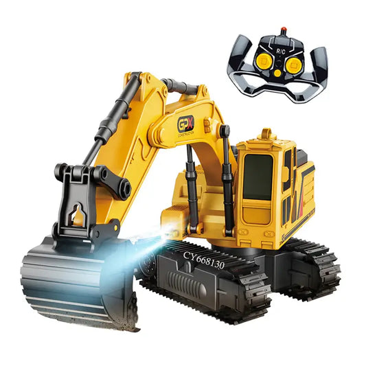 1:18 Remote Control Excavator RC Construction Vehicles Toys Sandbox Digger Toys With Light And Spray For Kids