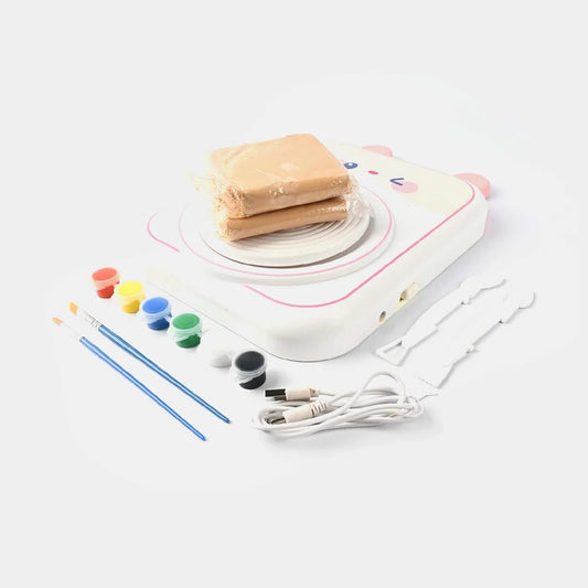 Pet Pottery Machine with USB – Kids Electric Clay Art & Craft Pottery Wheel Set