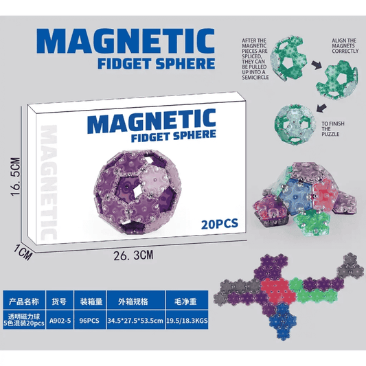 Magnetic Fidget Sphere – 20 Pcs Magnetic Puzzle Toy