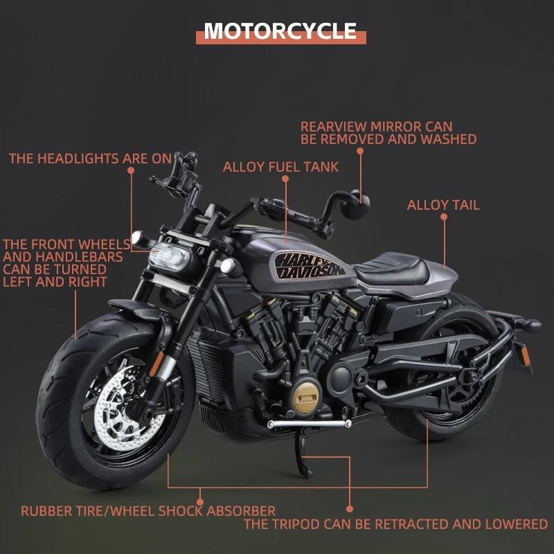 Diecast 1:12 Harley Davidson Bike