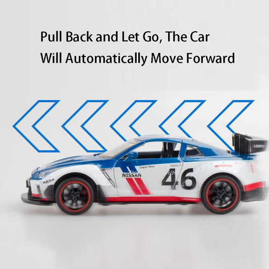 Alloy Diecast Nissan GTR – 1:22 Pull-Back Model Car for Kids & Collectors