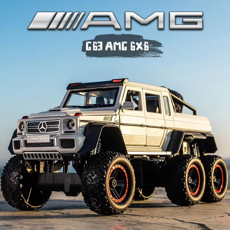:24 Diecast Mercedes G63 6x6 AMG Model – Off-Road Alloy Car for Kids & Collectors