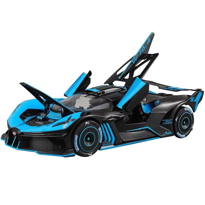 1:24 Diecast Bugatti Bolide Smoke Edition – Luxury Alloy Model Car Toy for Boys & Adults
