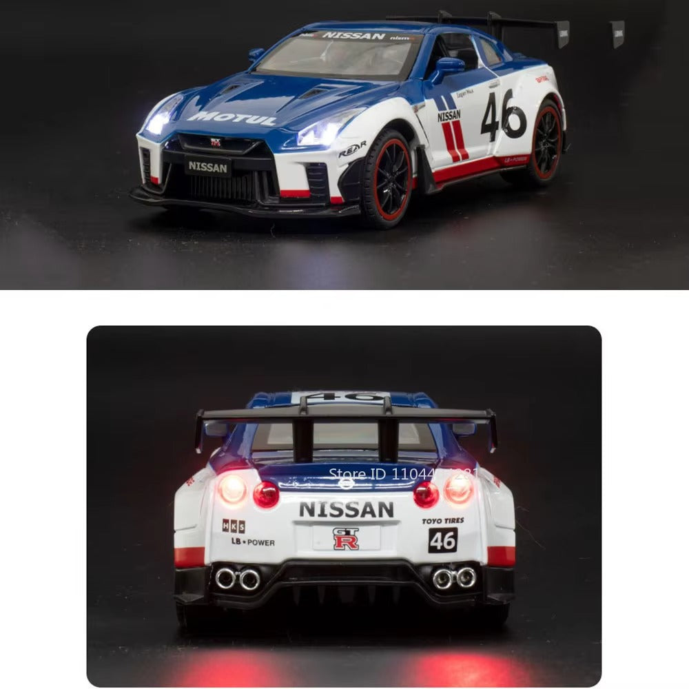 Alloy Diecast Nissan GTR – 1:22 Pull-Back Model Car for Kids & Collectors