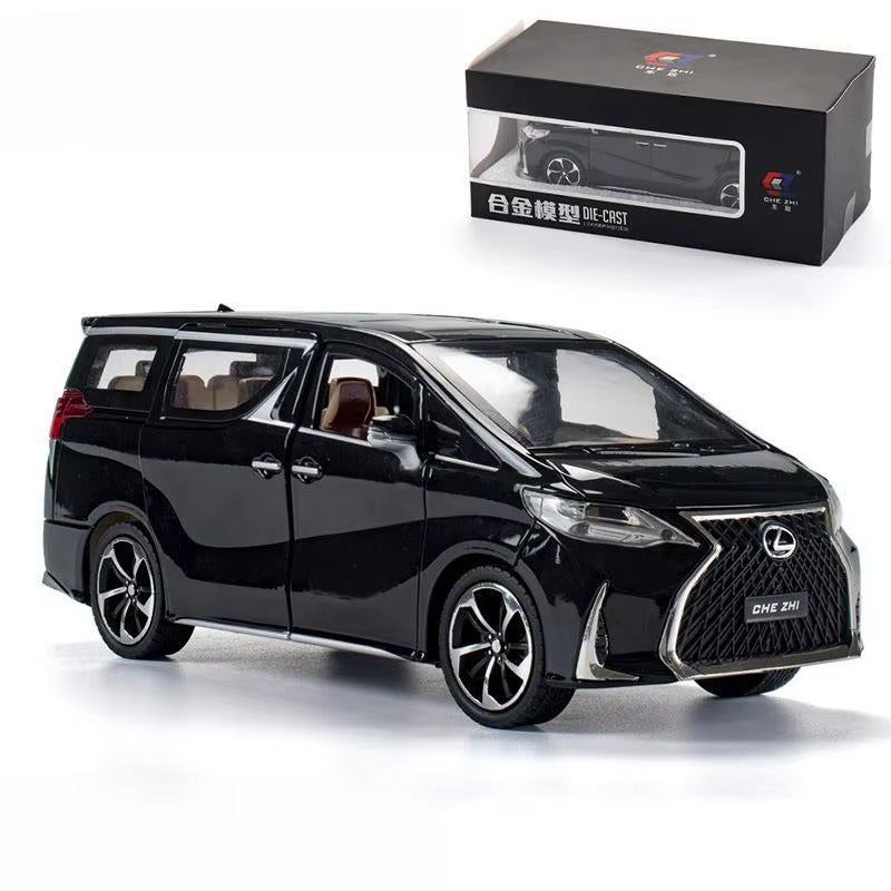 1/24 Lexus LM300H MPV Van Diecast Car Model Miniature Pull Back Sound & Light Doors Openable Collection Gift