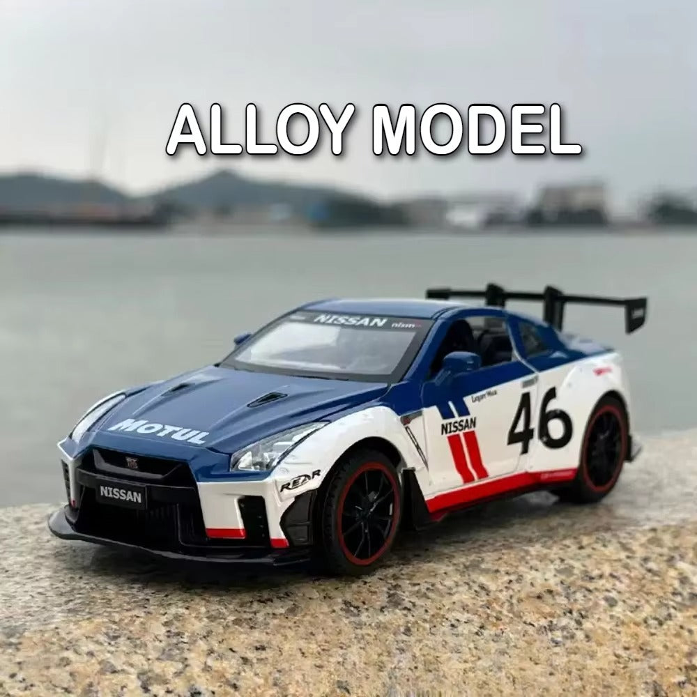 Alloy Diecast Nissan GTR – 1:22 Pull-Back Model Car for Kids & Collectors