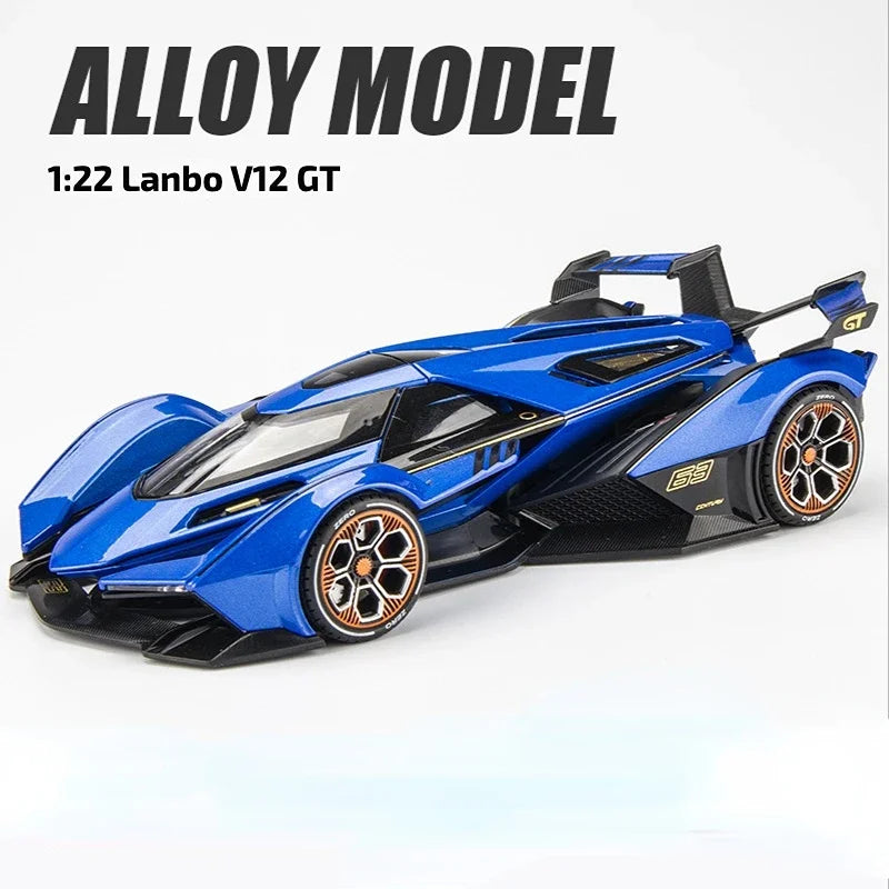 Diecast 1:22 Lamborghini Model Car – Luxury Alloy Sports Car Toy with Light & Sound Effects