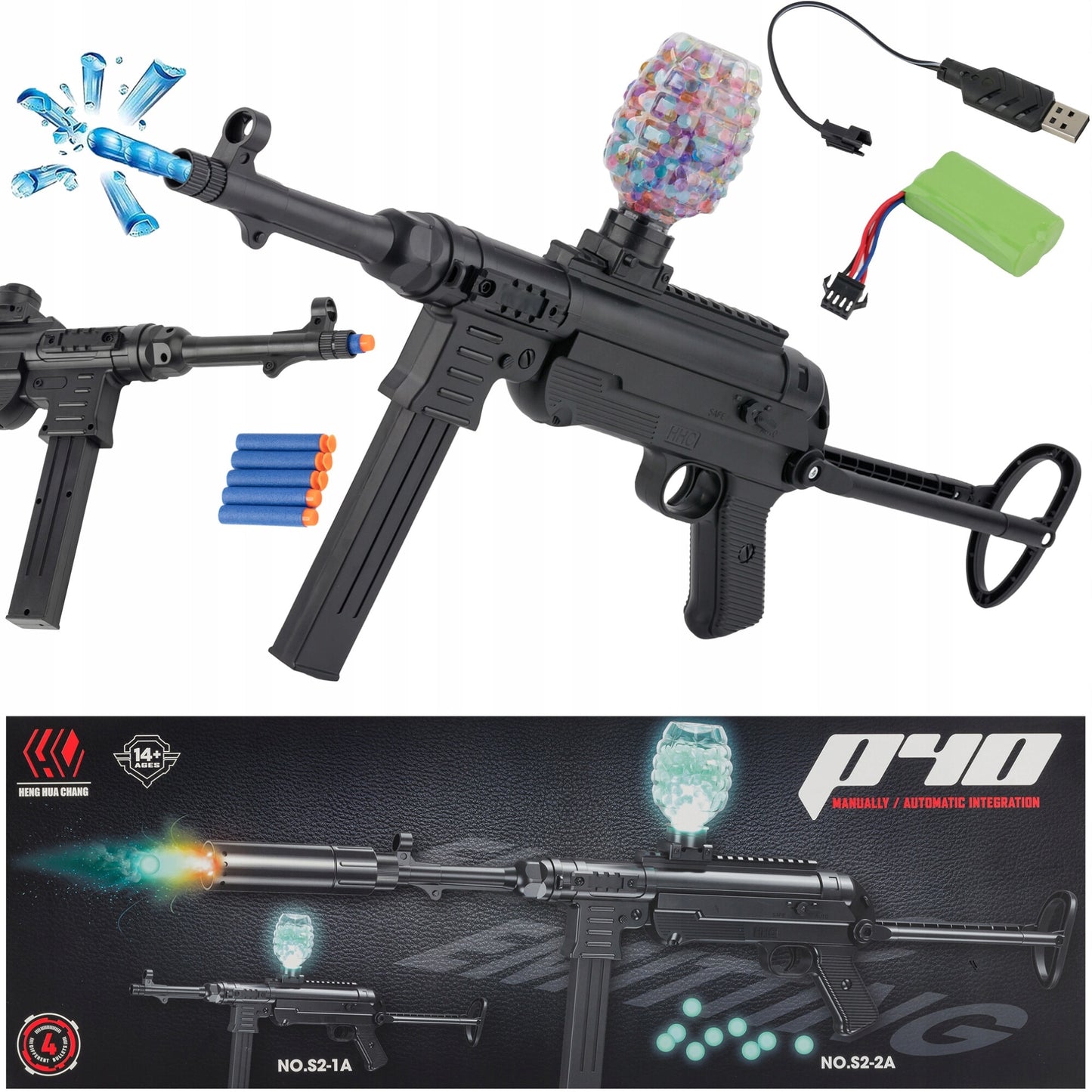 P40 Electric Automatic Water Gel Ball Blaster Gun