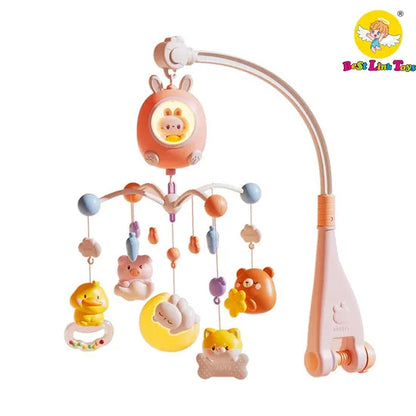 Kids Baby Cute Rabbit Soothing Bed Bell Children's Music Toys with Sleep Aid Night Light and Music Soothing Function