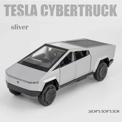 Diecast 1:32 Tesla Cybertruck Model – Futuristic Alloy Pickup Toy with Light & Sound