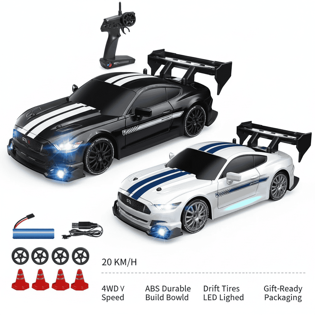 1.24 Scale High-Speed 4WD RC Drift Car 20KMH