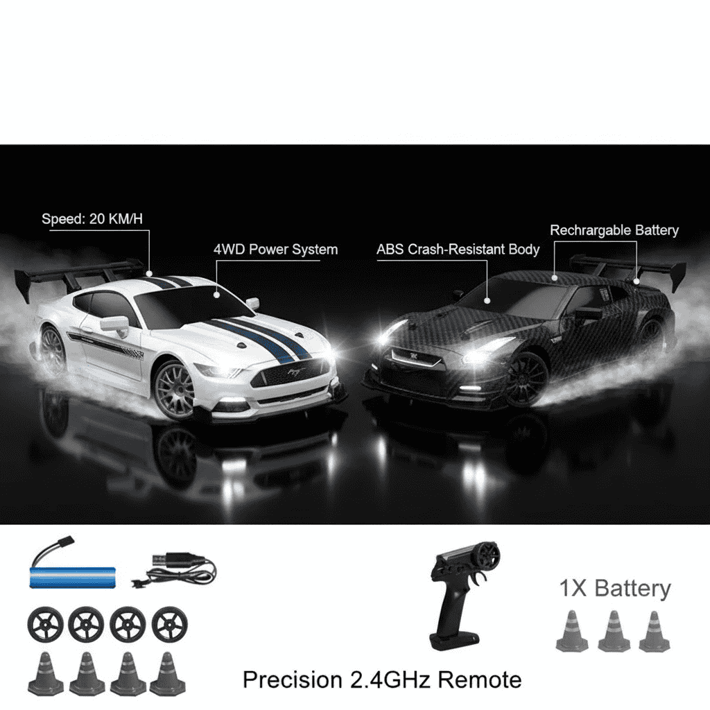 1.24 Scale High-Speed 4WD RC Drift Car 20KMH