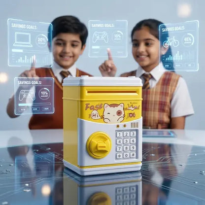 Cute Electronic Money Box with Password Lock for Kids - Smart Savings Safe Piggy Bank