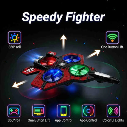 Speedy Fighter Drone - 2.4G Stunt & Hover Quadcopter for Kids