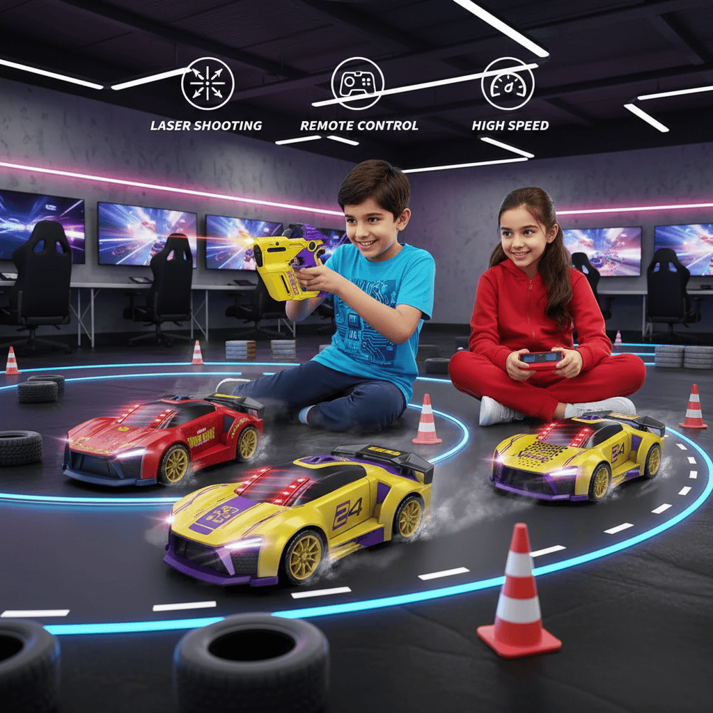 Toy Infrared Laser Gun & Remote Control Car | Car Shooting Game