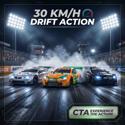 30KM/H RC Drift Racing Car 1:16 – LED Lights + Drift Kit