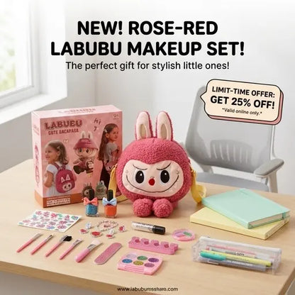 Labubu Cute Backpack Includes Makeupset for Girls