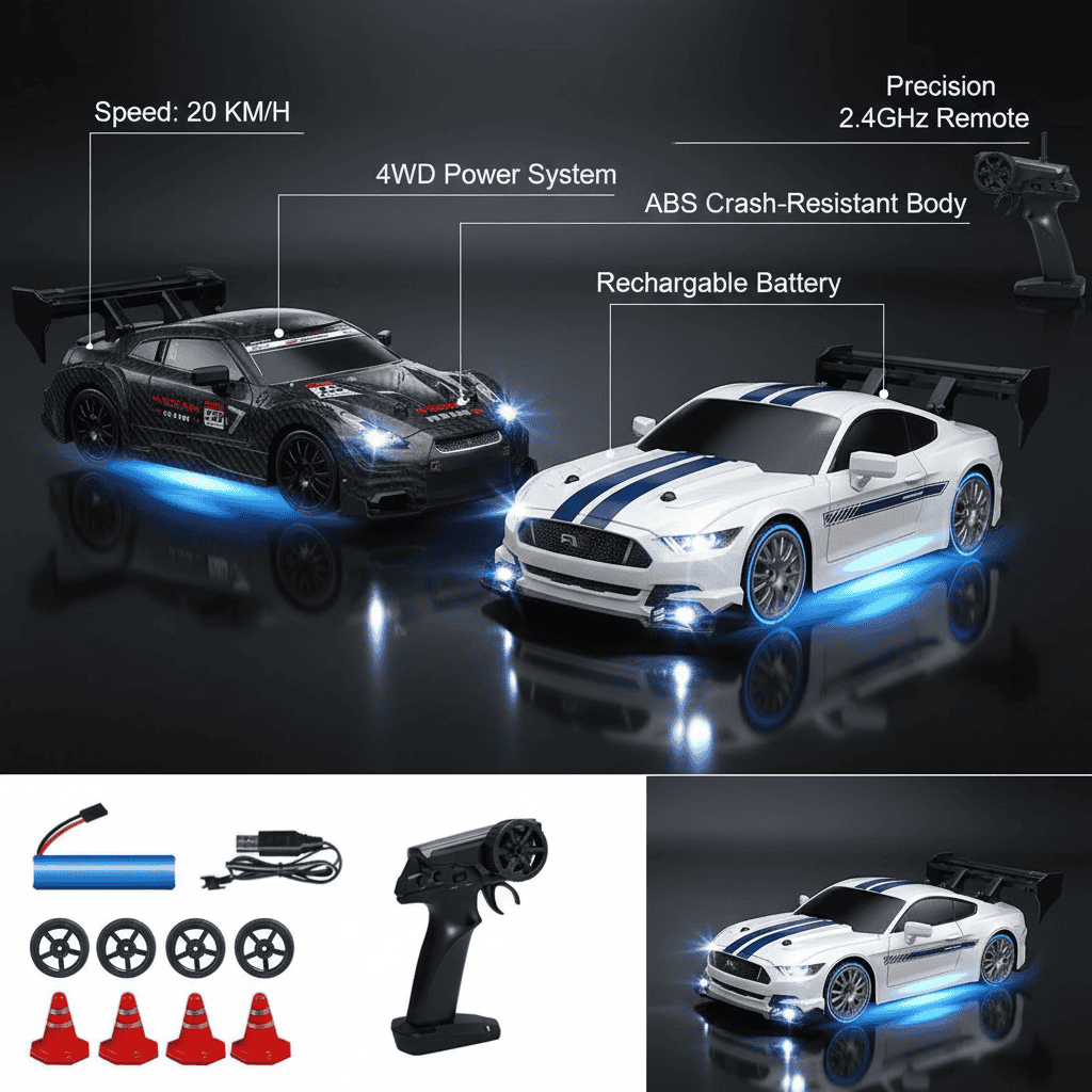1.24 Scale High-Speed 4WD RC Drift Car 20KMH