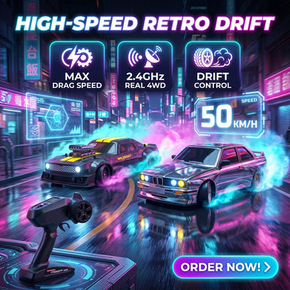 High Speed 50KM/H 1:16 4WD RC Drift Car with Gyro & LED Lights