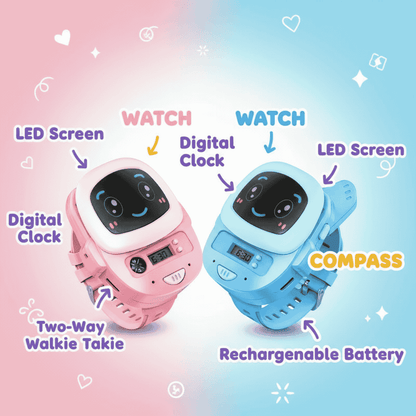Kids Walkie Talkie Watch – Two-Way Radio with Flashlight & Compass