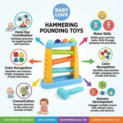 Knock Ball Hammer Toy | Hand-Eye Coordination Activity Toy