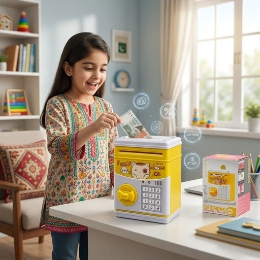 Cute Electronic Money Box with Password Lock for Kids - Smart Savings Safe Piggy Bank