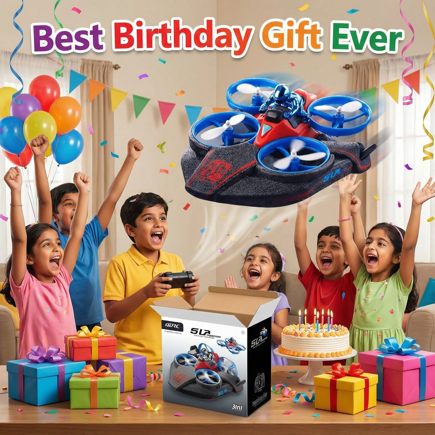 3-in-1 RC Quadcopter – Sea, Land & Air Remote Control Flying Vehicle