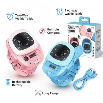 Kids Walkie Talkie Watch – Two-Way Radio with Flashlight & Compass
