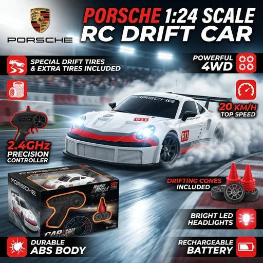 1:24 Scale 4WD RC Drift Car – 2.4GHz High-Speed Remote Control Racer