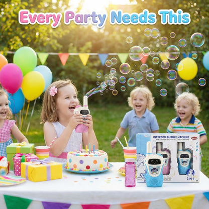 Kids Walkie Talkie Intercom – Two Way Radio with Bubble Machine