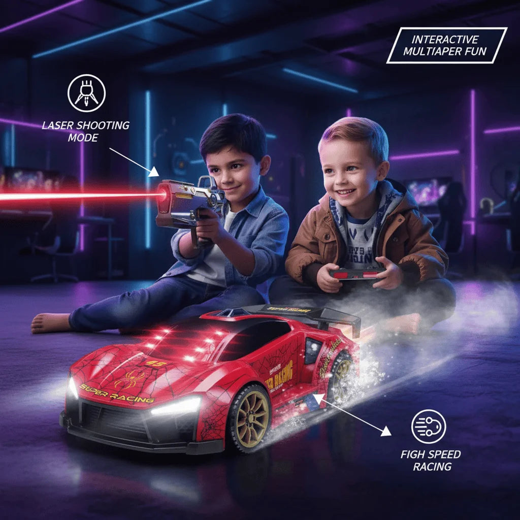 Toy Infrared Laser Gun & Remote Control Car | Car Shooting Game